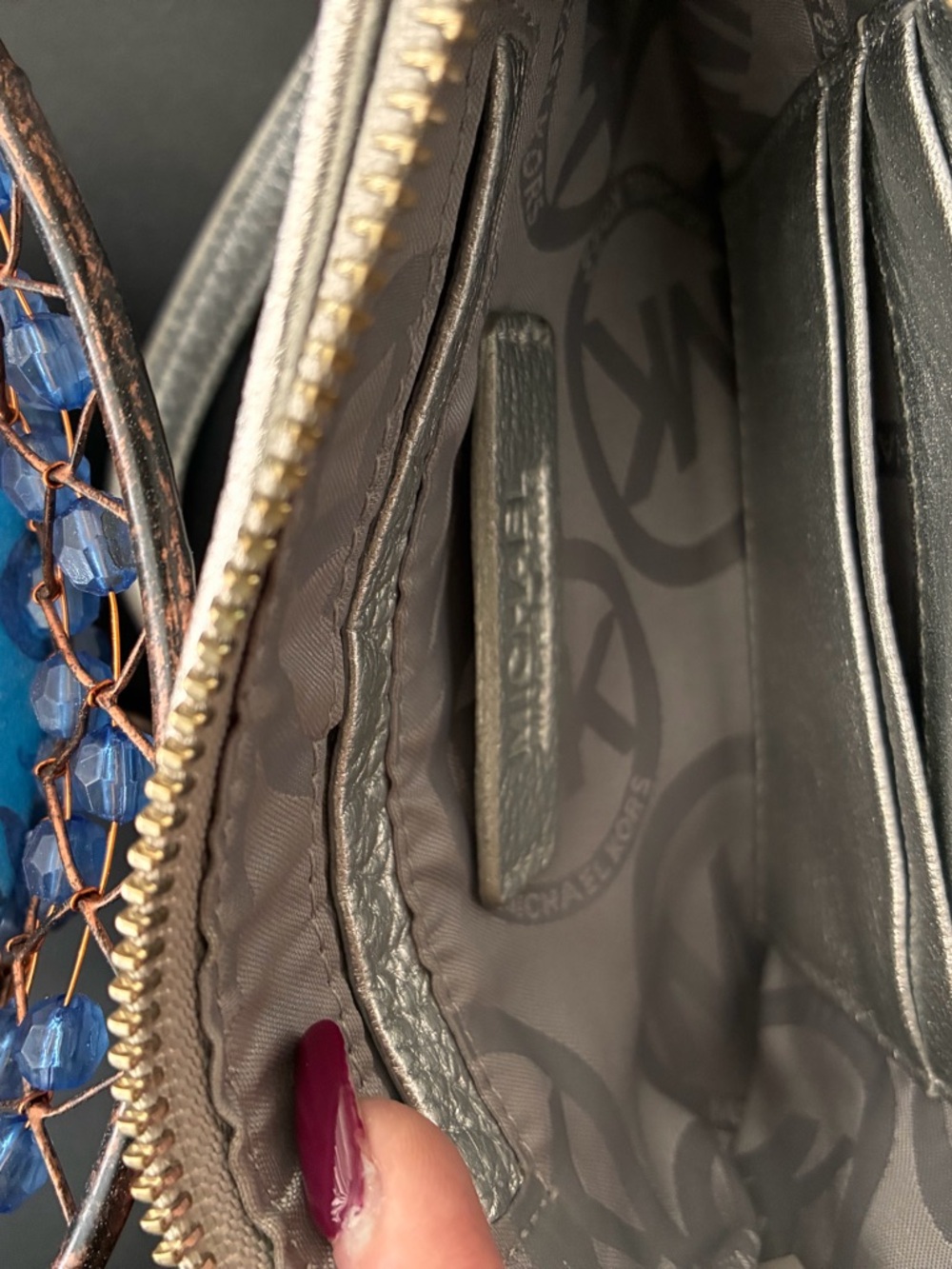 Michael Kors Silver Sequin mini shoulder bag - Picture 3 of 3